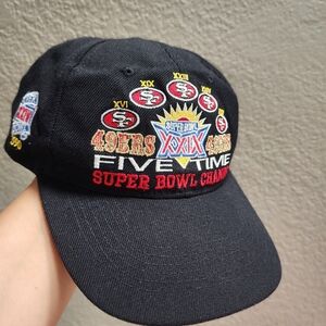 VTG San Fransisco 49ers Hat‎ 5 Time Super Bowl Champs 90s American Needle Rare